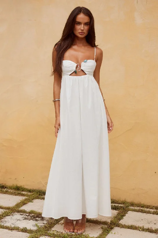 Affordable Luxury Fashion Exquisite Craftsmanship Tamala Maxi Dress - White