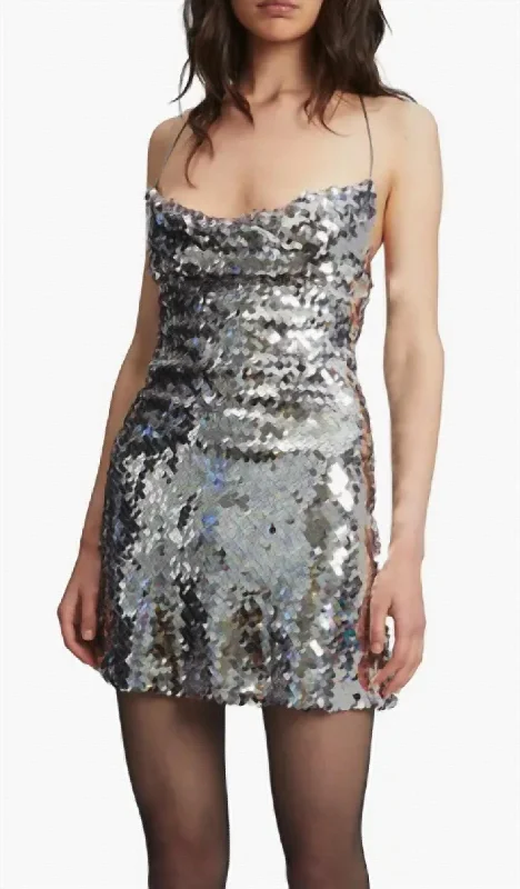 Browse Our Top Products Luxury Comfort Shai Sequin Mini Dress In Silver Multi