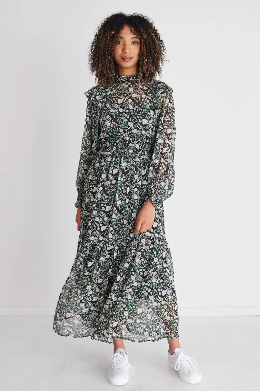 Premium Style Offers Limited - Edition Drops Spellbound Black Garden Ls Boho Maxi Dress