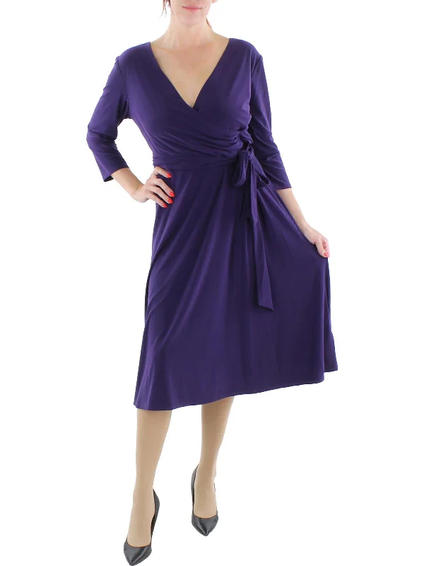 Limited Time Deal Casual Elegance Womens Surplice Calf Midi Dress