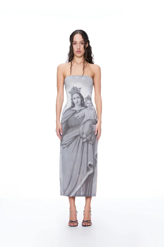 The Good Stuff Refined Look DOLCE & GABBANA PRINTED TUBE MAXI DRESS