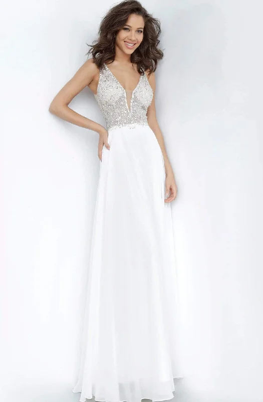 Discount Extravaganza Timeless Elegant Jovani - JVN00944 Jeweled Bodice Chiffon Gown