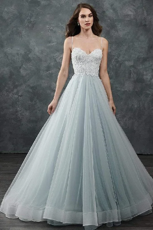 Edgy Fashion Deals Graceful Cut Rachel Allan Bridal - M644 Sleeveless Beaded Bodice Tulle Wedding Gown