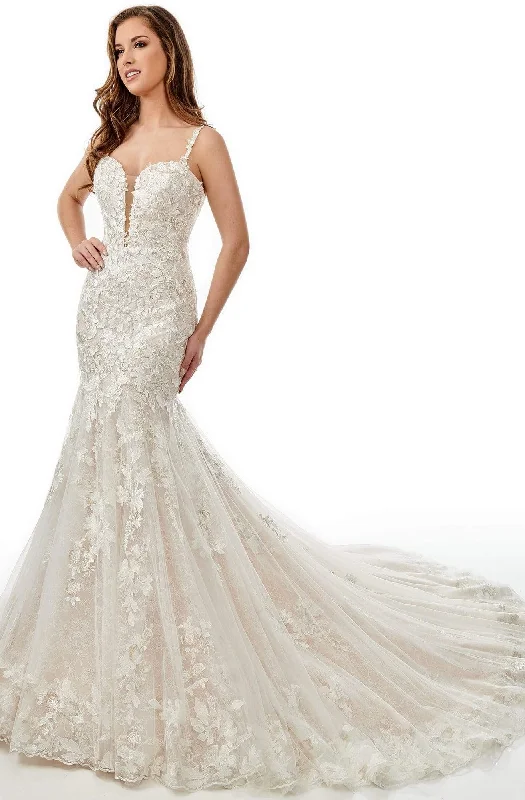 Chic And Trendy Chic Urban Fashion Look Rachel Allan M757 - Lace Applique Mermaid Bridal Dress