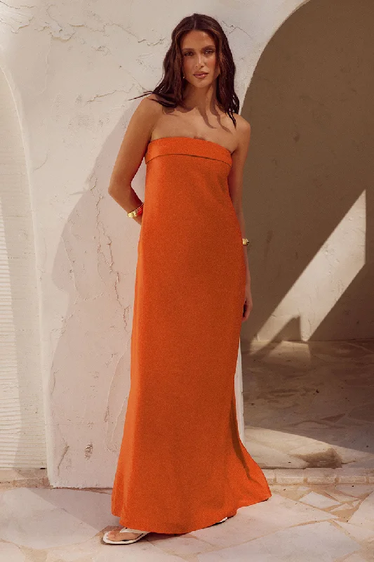 Find Your Unique Flair Modern Glamour Sapphira Maxi Dress - Orange