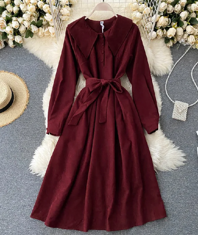 Sleek Style Discounts Exquisite Craftsmanship Cute A line long sleeve dress trench dress  1023