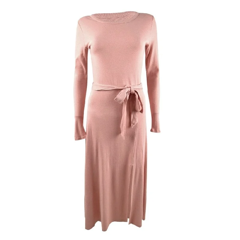 Casual Yet Chic Sales Statement Piece Lauren Ralph Lauren Women's Ribbed Long Sleeve Midi Dress (L, Pale Pink)