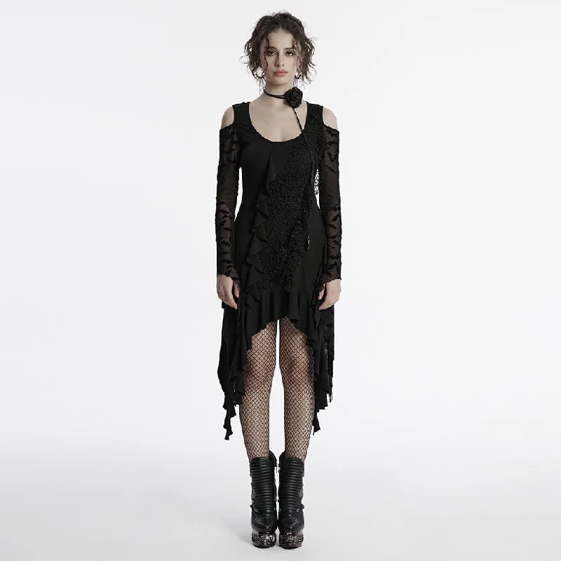 Hot Sale Formal Outfit Women's Gothic Irregular Off-the-shoulder Ruffled Witch Dress