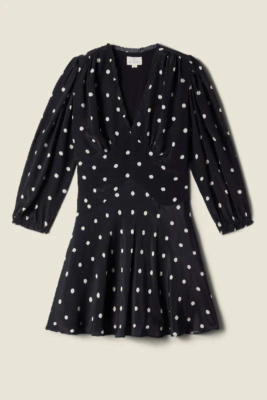 Additional Time-Limited Offers Flowing Silhouette Paulina Dress Black Polka Dots