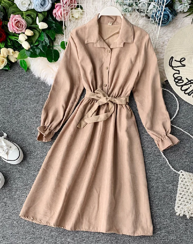 Statement Fashion Offers Formal Outfit Cute A line long sleeve dress autumn clothing  1068