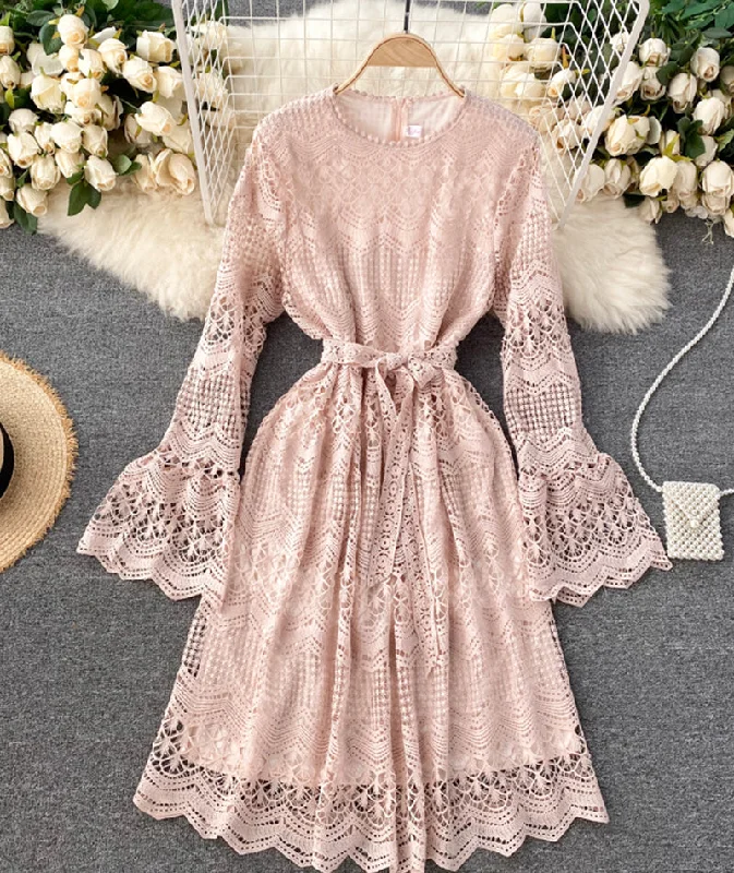 Swimwear Summer Blowout Romantic Date - Night Ensemble Cute lace long sleeve dress lace dress  968