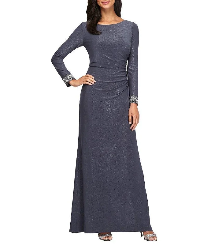 Seize Bargains Romantic Detailing Alex Evenings - Jeweled Cuff Long Sleeve Long Dress 1351326SC