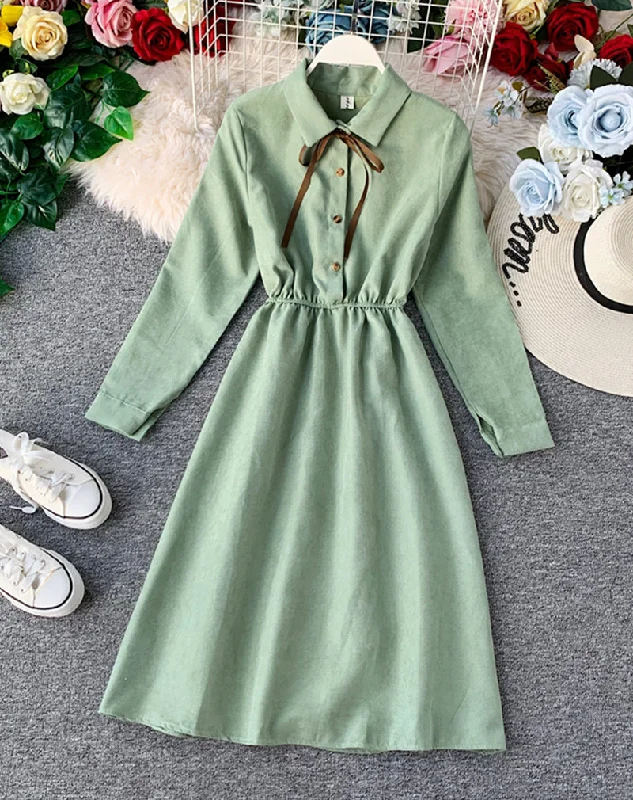 Fashionista Sale Casual Chic Cute A line long sleeve dress autumn clothing  1069