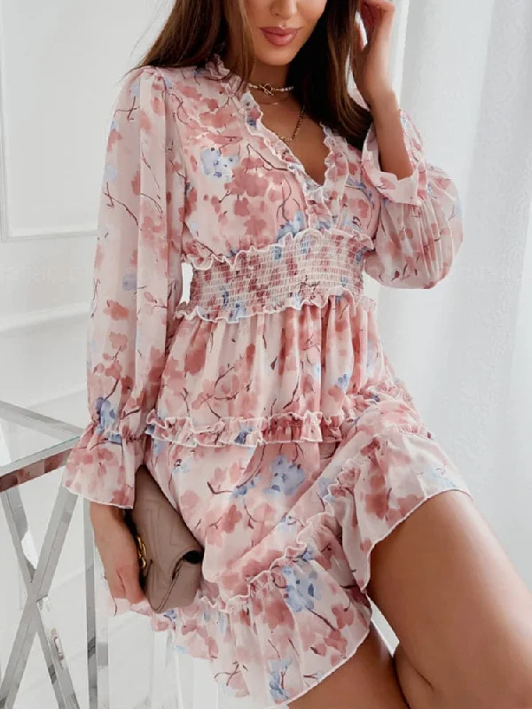 Evening Elegance Chic Sophistication DressBetty - Spring Casual Sweet Chiffon Print Dress