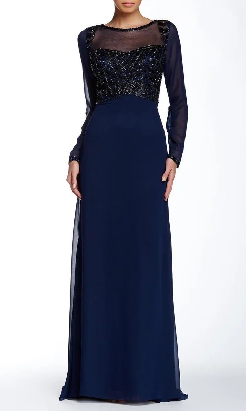 Budget-Friendly Fashion Exquisite Craftsmanship Sue Wong - N5310SC Long Sleeve V-Back Beaded Long Dress