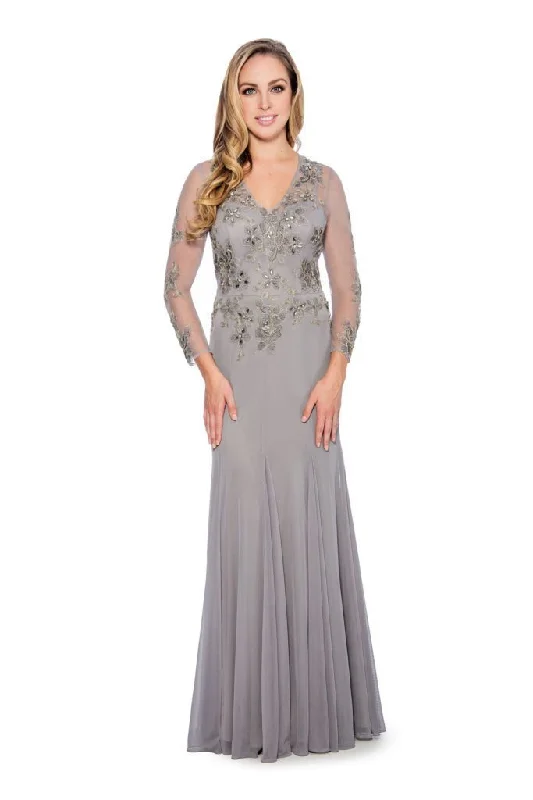 Hot Sale Casual Elegance Decode 1.8 - 184244SC Lace Applique Sheer Long Sleeve Godet Gown