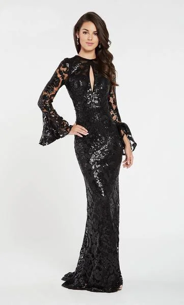 Timeless Style Promotions Effortless Sophistication Alyce Paris - Bell Cuff Long Sleeve Sequin Evening Dress 60478SC