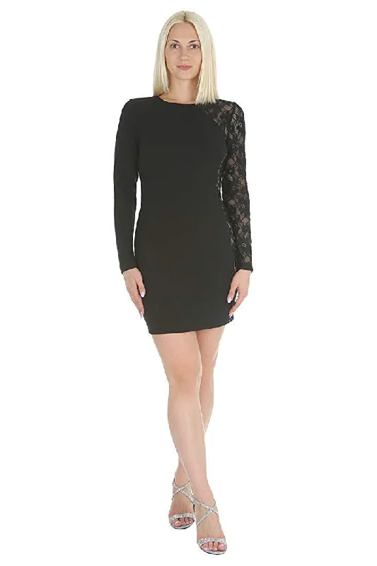 Save Big Bold Patterns New Yorker's Apparel - Lace Long Sleeve Fitted Dress 700502ASC